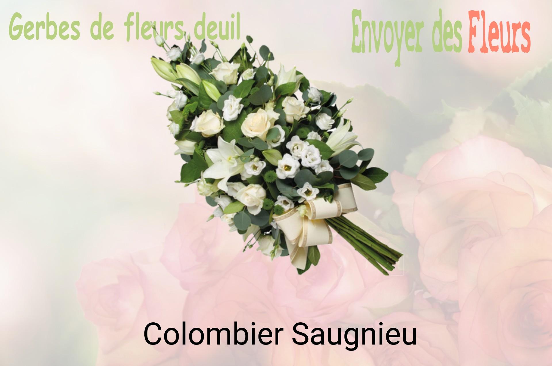 Gerbe de fleurs de deuil livrée à Colombier-Saugnieu